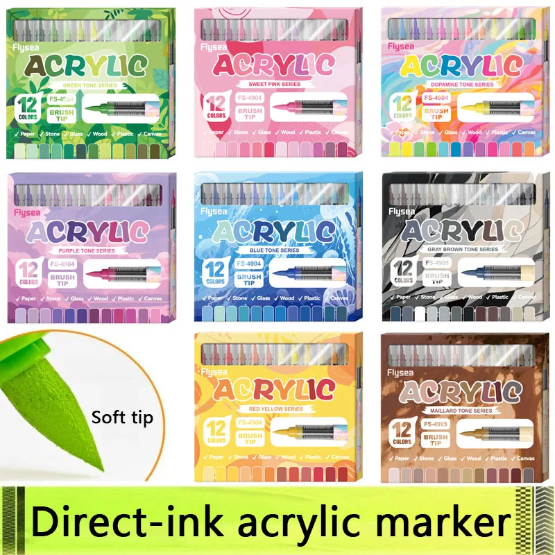12 Colors Acrylic Markers Soft - огляд і ціна Copic Marker Sketch